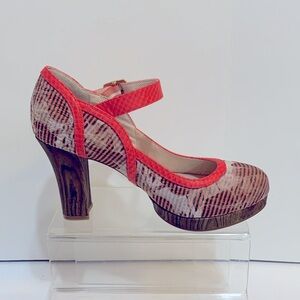 Coral striped heels Ruby Shoo